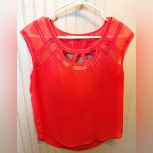 Maurices Coral Cap-Sleeve Blouse